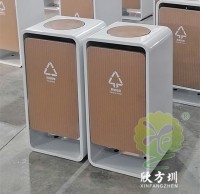 室內商用噴粉UV打印不銹鋼分類垃圾桶
